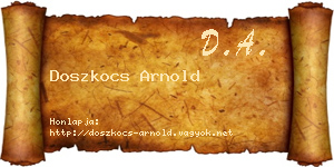 Doszkocs Arnold névjegykártya