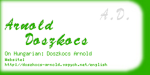 arnold doszkocs business card